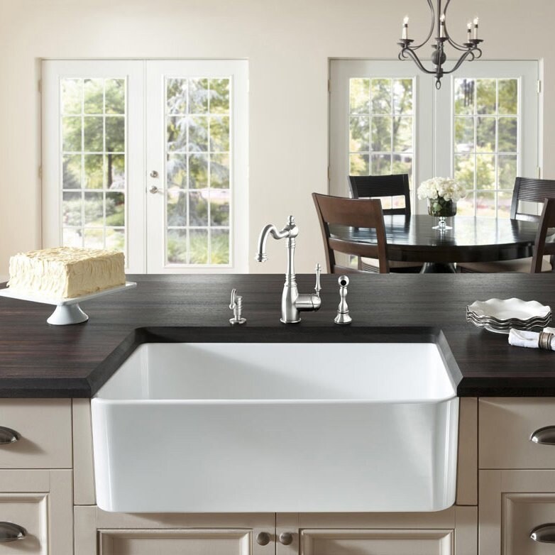 Large White Fireclay Apron Front Farmhouse Kitchen Sink