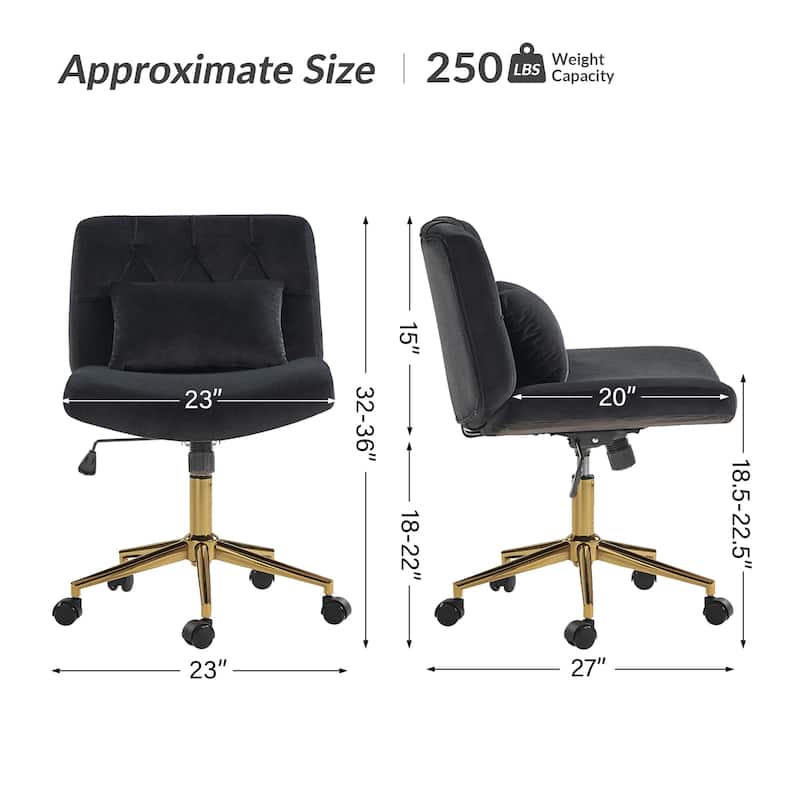Ollie Modern Flannel Swivel Tilting Office Chair with Pillow by HULALA HOME