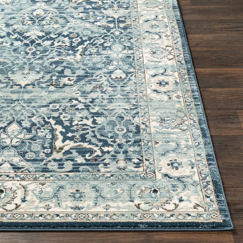 Annelie Navy & Teal Updated Traditional Area Rug - 2' x 3' - 2' x 3'