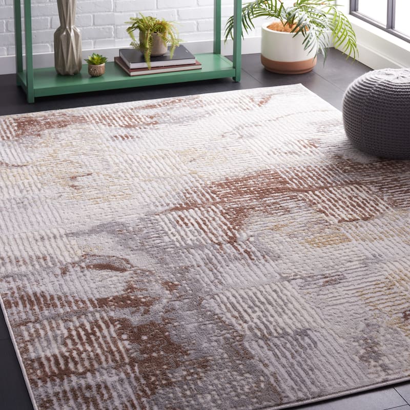 SAFAVIEH Palma Caro Modern Abstract Rug - 8' x 10' - Beige/Brown