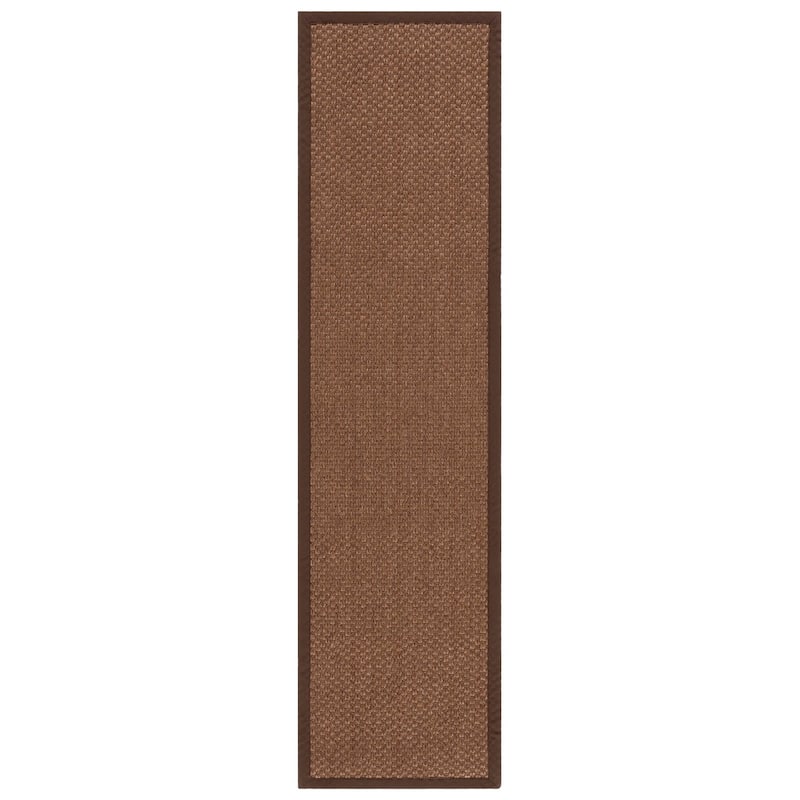 SAFAVIEH Natural Fiber Mira Giesela Sisal Rug - 2'6" x 10' Runner - Chocolate