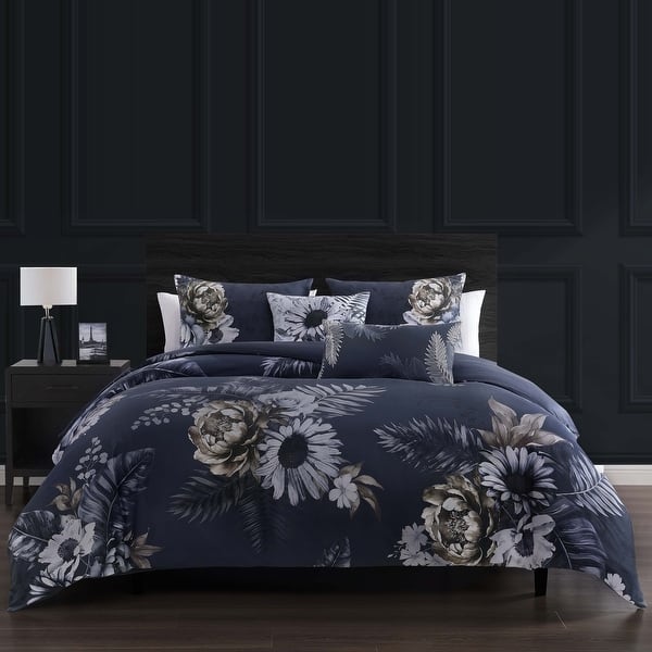 slide 2 of 12, Bebejan Forget Me Not 100% Cotton Sateen 5-Piece Reversible Comforter Set