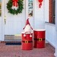 preview thumbnail 5 of 15, Glitzhome Holiday Decorative Nesting Metal Storage Accent Stool or Space Saver with Wood Lid, Set of 2