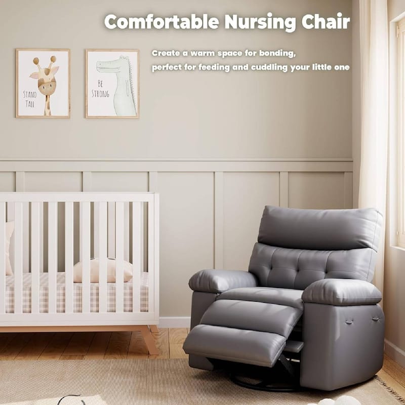 Oversized Rocker Swivel Recliner Chair, Lazy Sofa Chair for Living Room, Outdoor