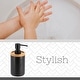 preview thumbnail 23 of 51, Elegant Soap Dispenser - Polyresin and Bamboo Design, Refillable Liquid Pump - 3 L x 3 W X 7 h