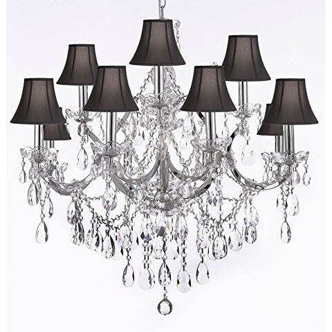 Swarovski Crystal Trimmed Theresa Crystal Chandelier Lighting - Chandeliers For Bedrooms by Overstock.com