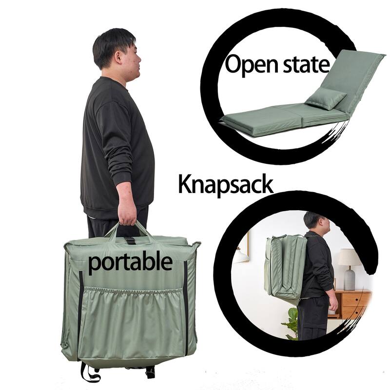 70.86" Adjustable Foldable Recliner with Carry Bag