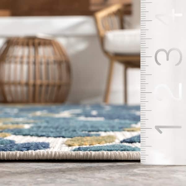 dimension image slide 2 of 3, Nuloom Ronda Bold Floral Indoor/Outdoor Area Rug
