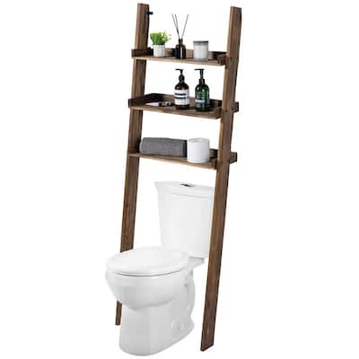 Over The Toilet Decorative Ladder Standing Shelf - 7.75"D x 23.25"W x 66.5"H
