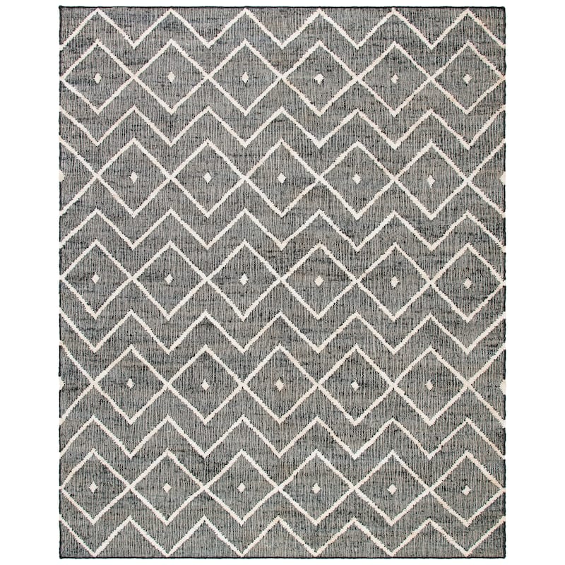 SAFAVIEH Handmade Kilim Fiorinda Flatweave Wool Rug - 8' x 10' - Charcoal/Natural