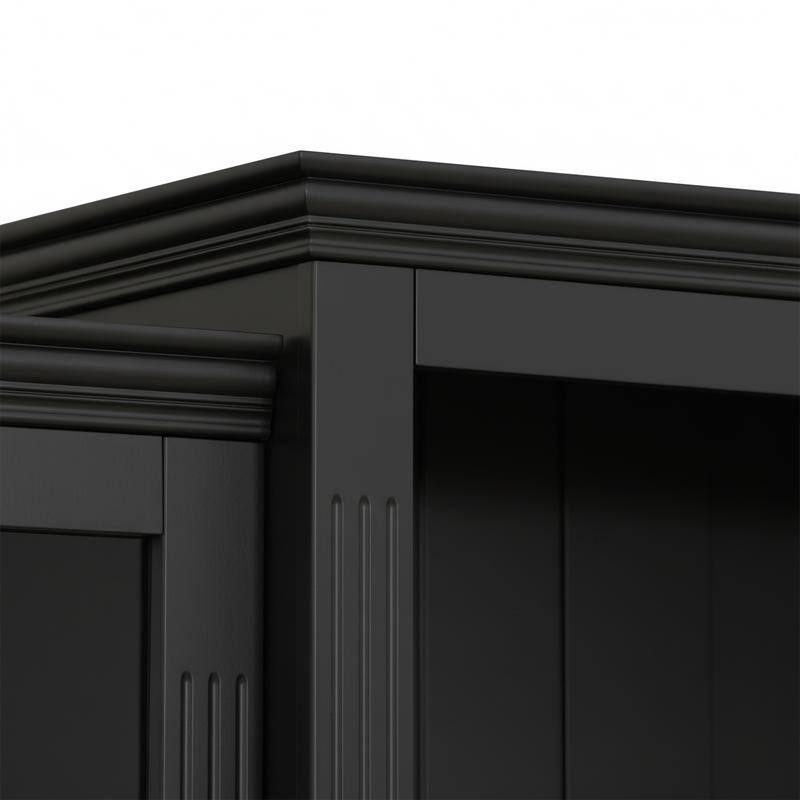 Farmhouse 78.75"Tall 4-Tier Display Shelf with Adjustable Glass Shelves and Dimmable Ceiling Light for Home Decor