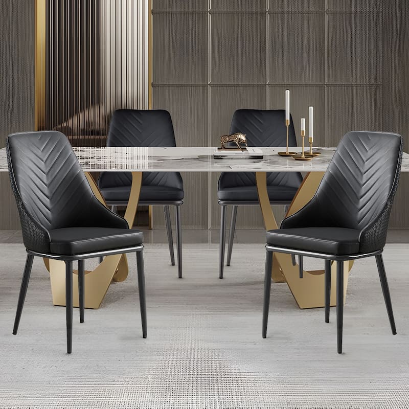 Faux Leather Upholstered Dining Chairs, Set of 4 - 18.1"W x 21.3"W x 36.6"H