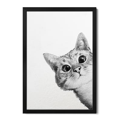 Sneaky Cat Premium Framed Poster by Laura Graves