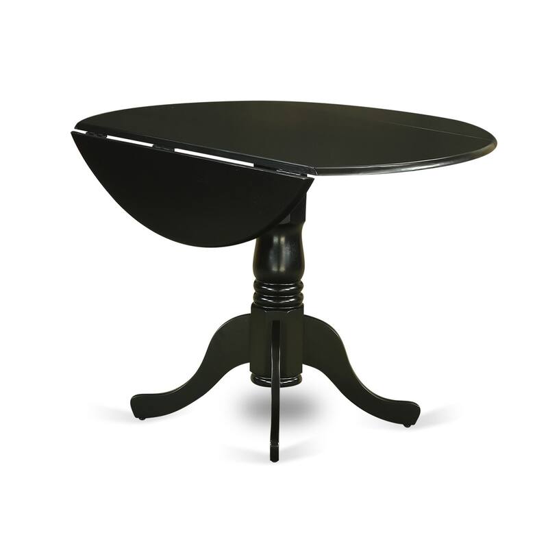 3-Piece Black Finish Solid Wood Top - Dining Room Set - Seats 4