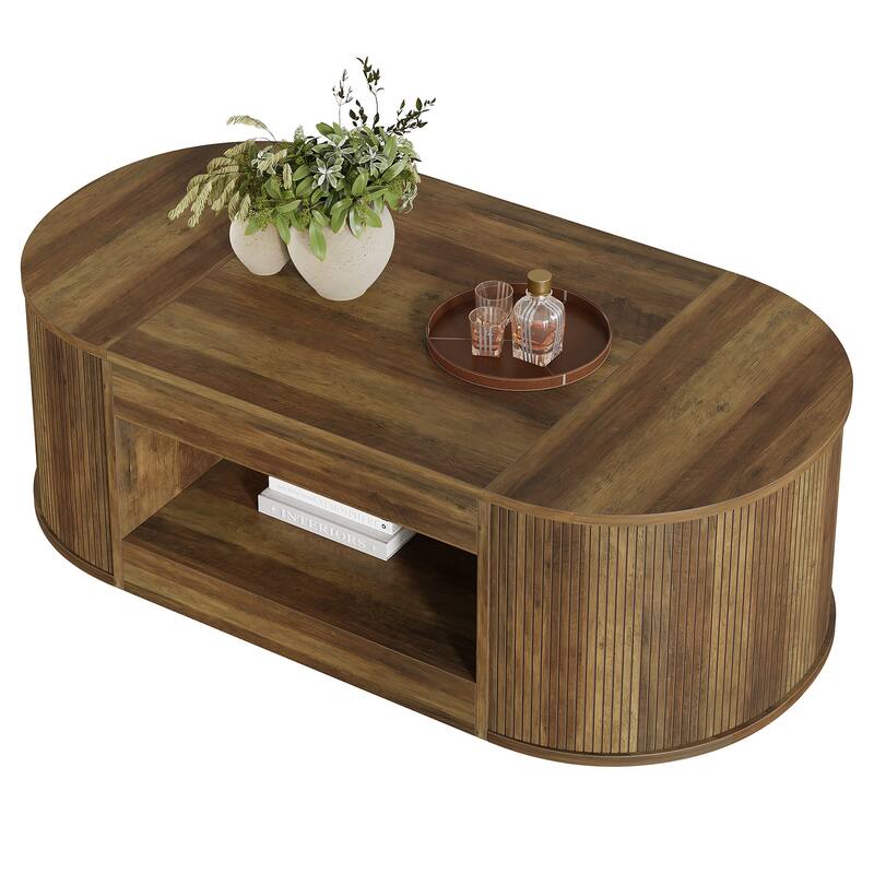 Coffee Table with Storage, Large Center Tea Cocktail Accent Table, Living Room Office Reception Sofa Table