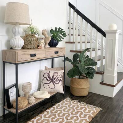 Roomfitters 2 Drawer Entryway Console Table for Hallway Foyer