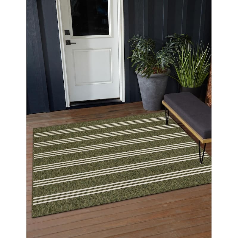Outdoor Zrand Collection Area Rug - Green - 13' Square