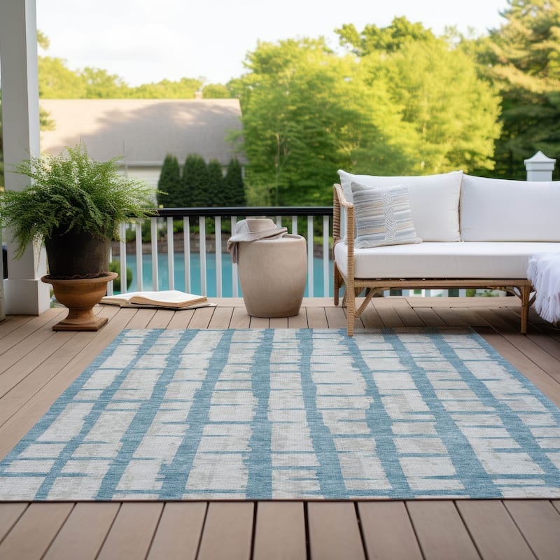 Machine Washable Indoor/ Outdoor Chantille Contemporary Ombre Rug