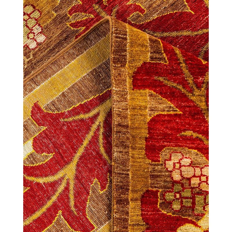Overdyed, One-of-a-Kind Hand-Knotted Area Rug - Brown - 8' 10" x 11' 10"
