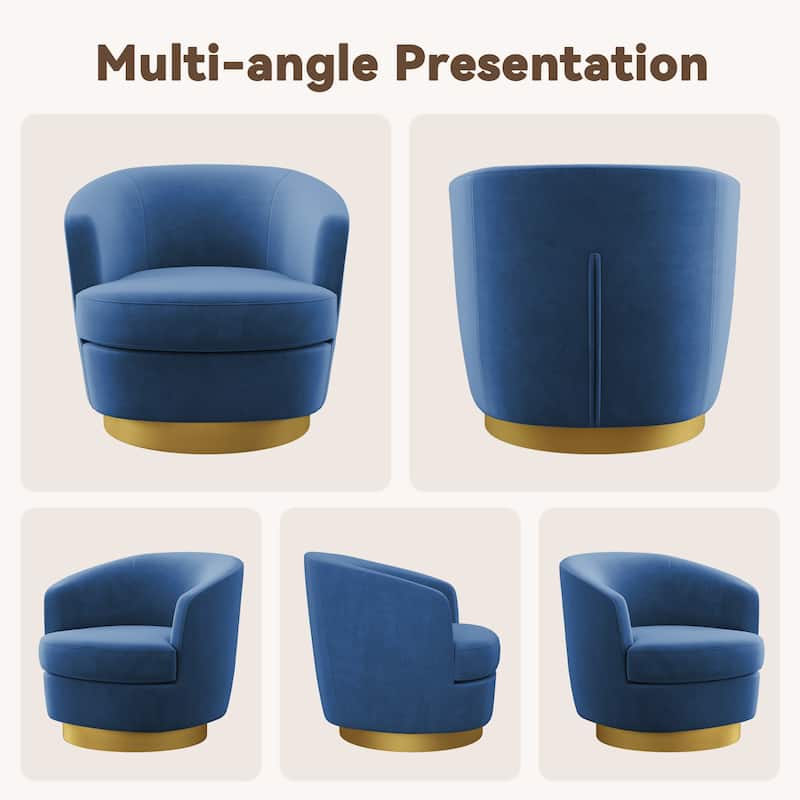 Set of 2 Velvet Swivel Club Chair Set, Soft & Comfotable - 2 Pieces