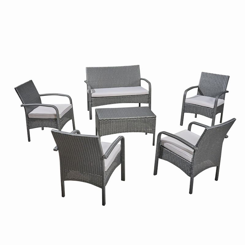 Cordoba Outdoor 6-piece Wicker Conversation Set by Christopher Knight Home