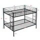 preview thumbnail 11 of 9, Black Full over Full Metal Bunk Bed with Ladder, No Box Spring Needed