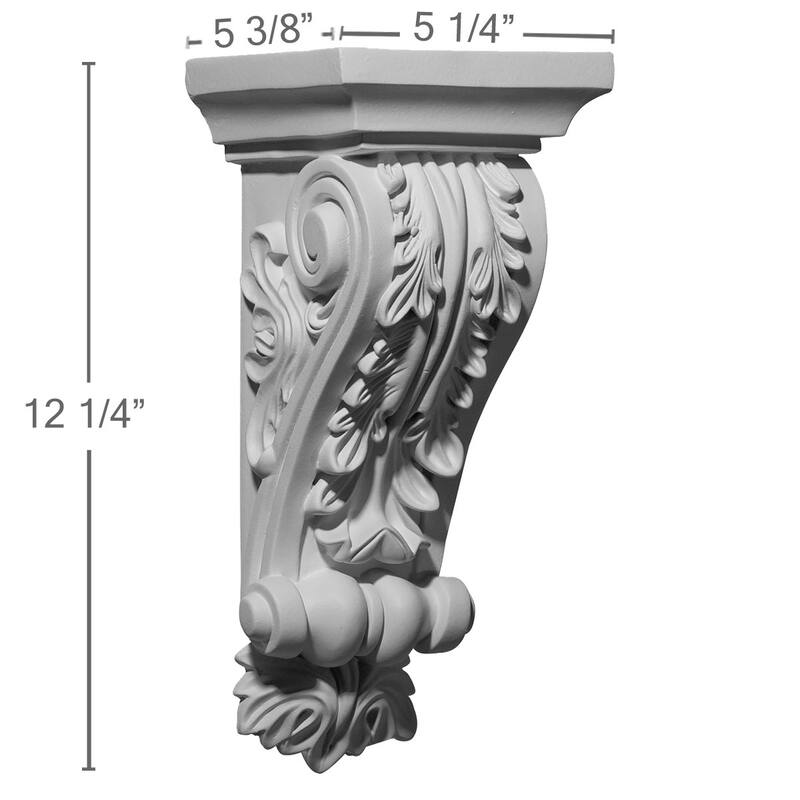 5 1/4"W x 5 3/8"D x 12 1/4"H Damon Corbel