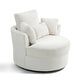 preview thumbnail 123 of 198, 41" W Oversized Accent Barrel Swivel Chair with Moon Storage Ottoman