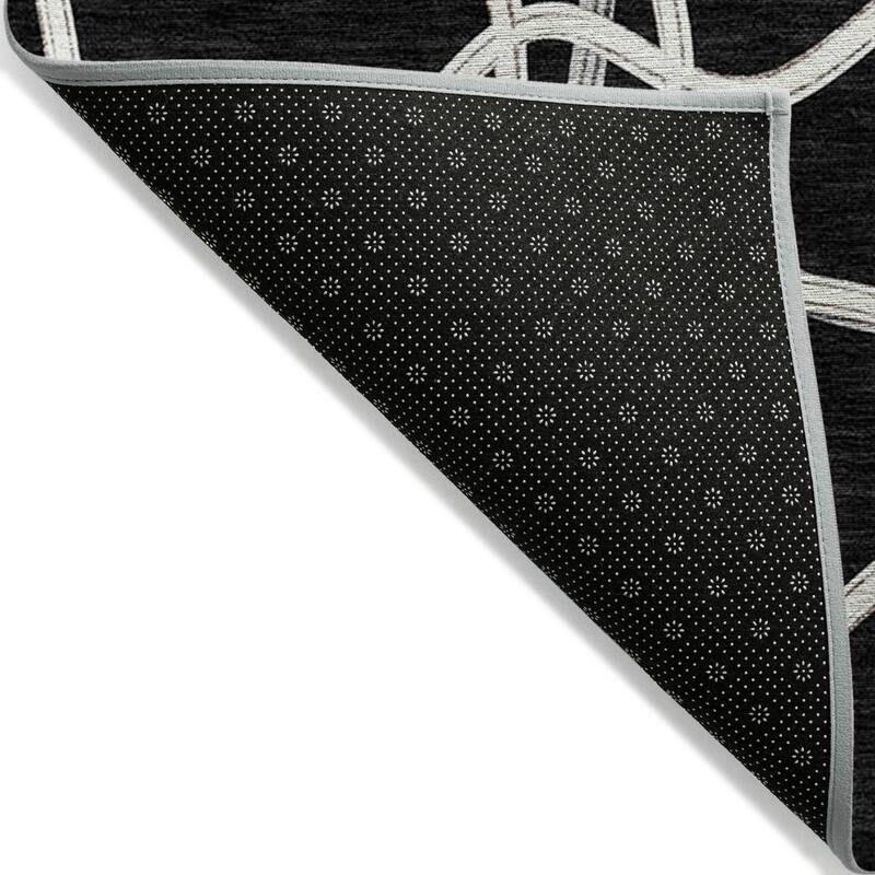 Machine Washable Indoor/ Outdoor Contemporary Links Chantille Rug
