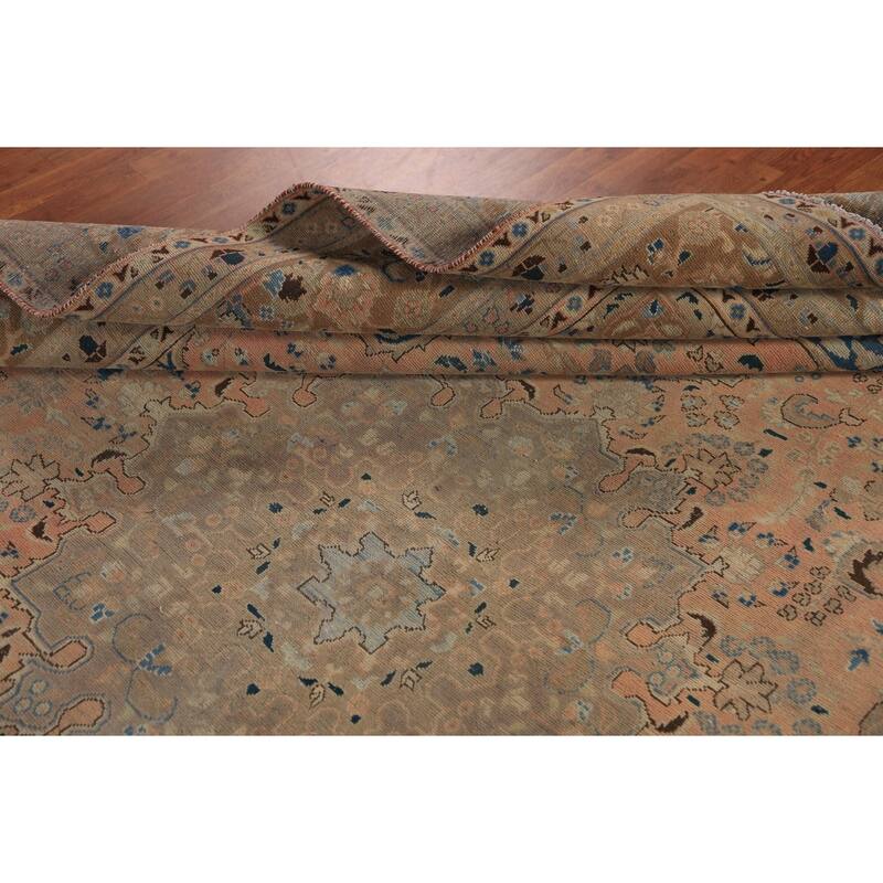 Orange Mashad Persian Area Rug Hand-Knotted Wool Carpet - 9'5"x 12'5"