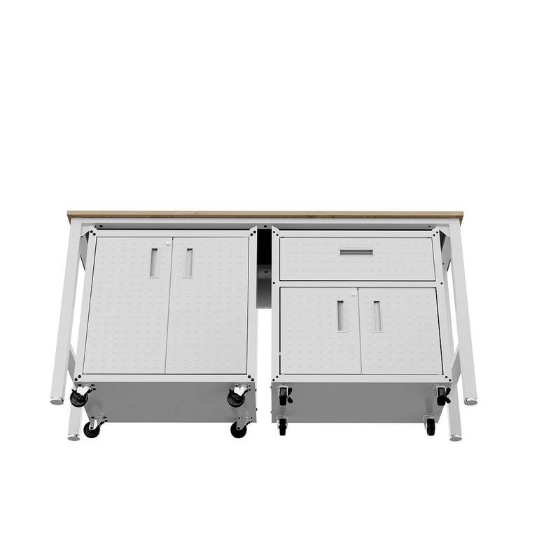 3-Piece Fortress Mobile Space-Saving Garage Cabinet and Worktable 2.0