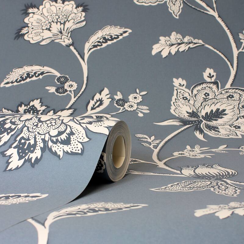 Fine Decor Juliette Blue Jacobean Wallpaper
