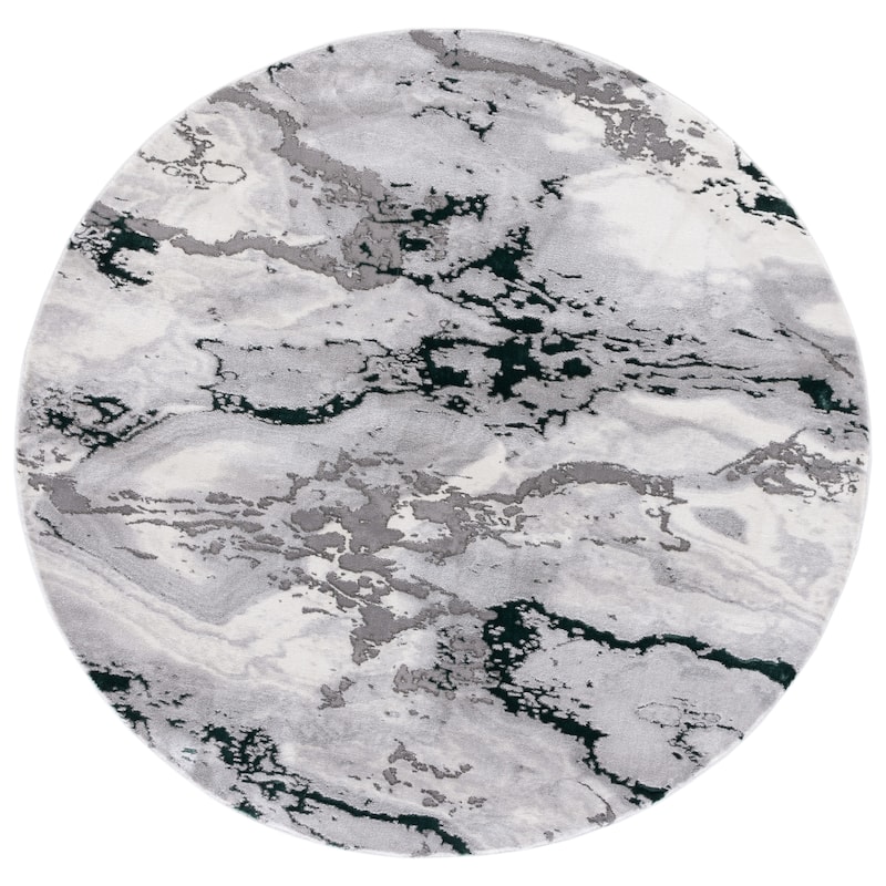 SAFAVIEH Craft Meeta Modern & Contemporary Rug - 6'7" Round - Grey/Green - Round