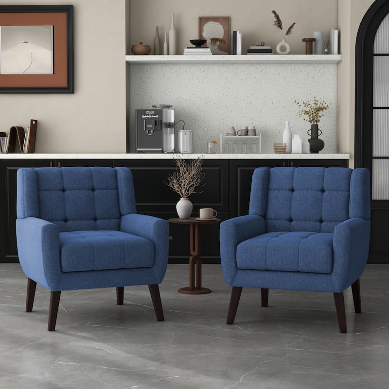 Set of 2 Tufted Upholstered Accent Armchair