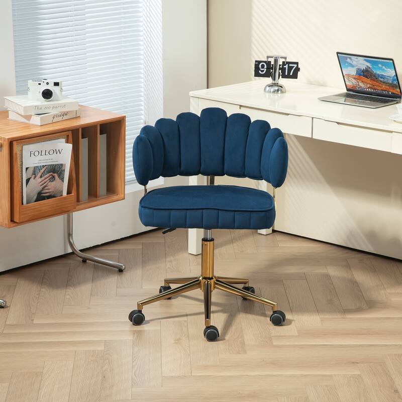 Roomfitters Velvet Swivel Home Office Desk Chair with Wheels, Height Adjustable Modern Task Chair for Study or Work