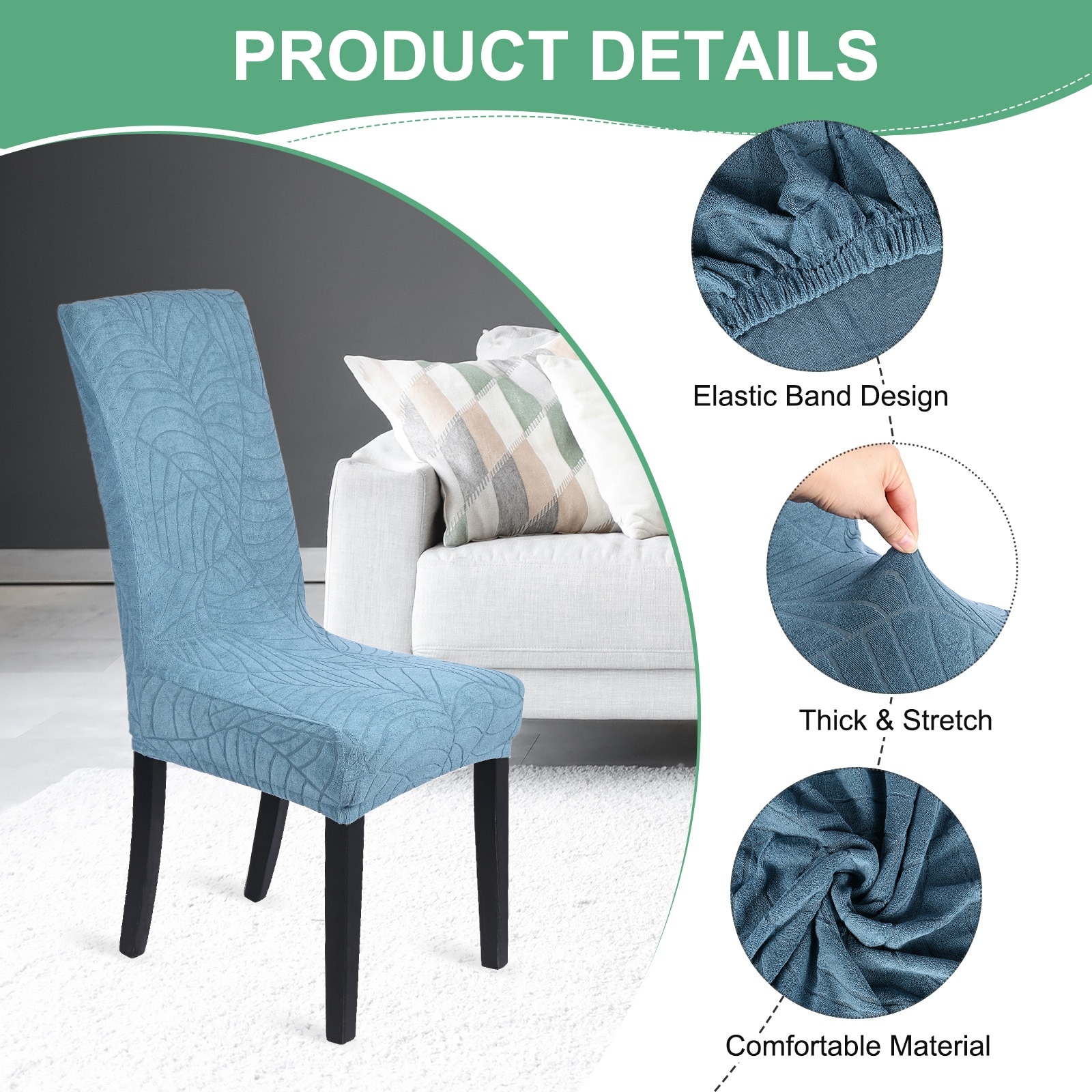 Waterproof Chair Cover, Dining Room Stretch Jacquard Chair Covers Protectors