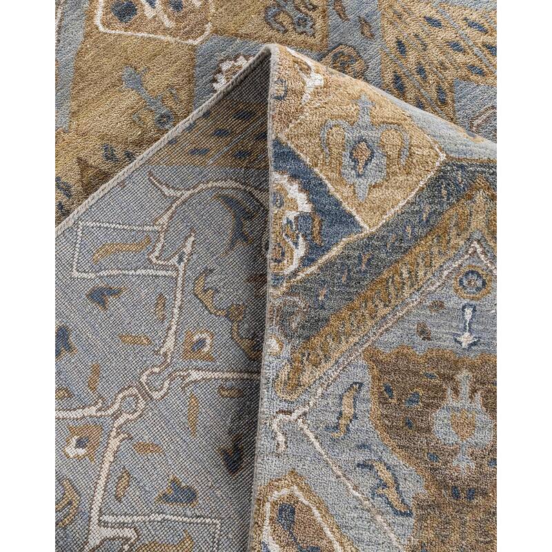 Ikat One-of-a-Kind Hand-Knotted Area Rug - Gray, 9' 1" x 11' 10" - 9' 1" x 11' 10"