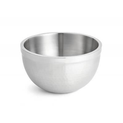 Artisan 8 qt Double Wall, Hammered Stainless Steel Serving Bowl
