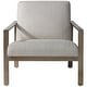 preview thumbnail 1 of 6, Uttermost Wills 30" Wide Stainless Steel Framed Fabric Upholstered Arm Warm Oatmeal / Brass