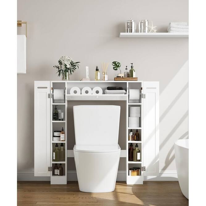 Cubilan Over The Toilet Space Saver Bathroom Storage Cabinet,White ...
