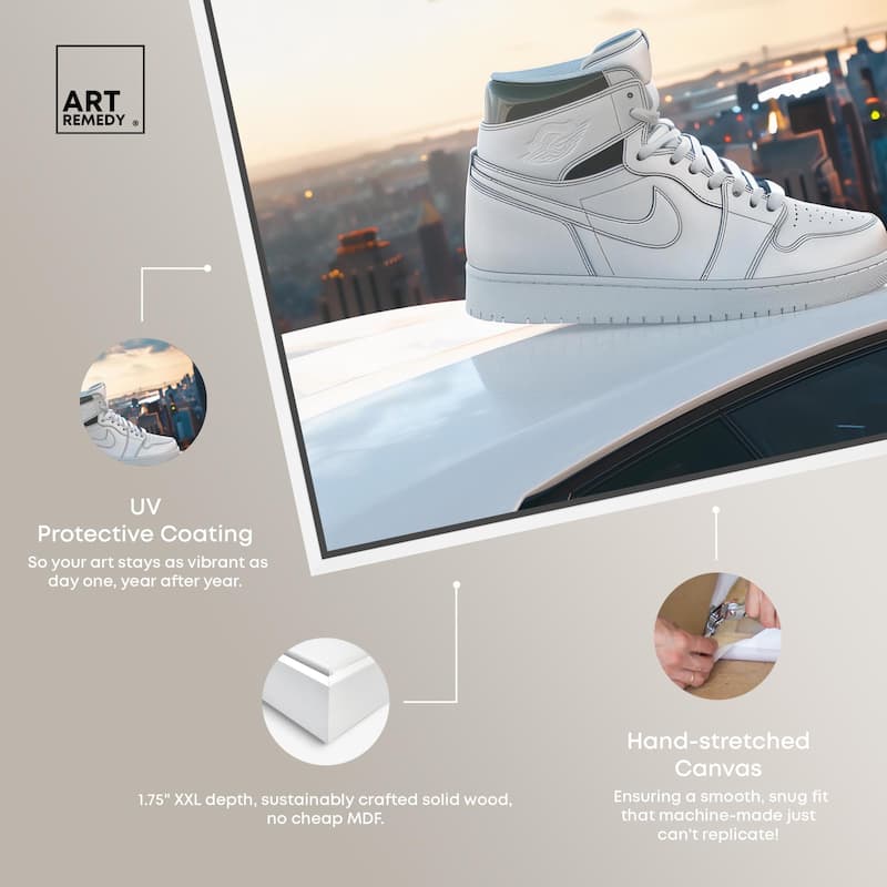 City Car and Sneakers Canvas by Art Remedy