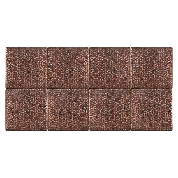 slide 2 of 6, 6" x 6" Hammered Copper Tile - Quantity 8 (T6DBH_PKG8)