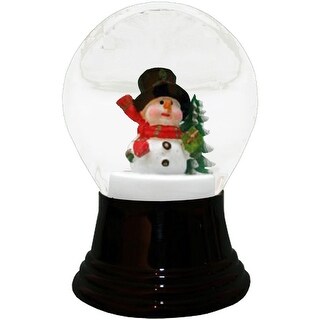 5" Black White Perzy Snow Globe Medium Snowman with Scarf Decoration