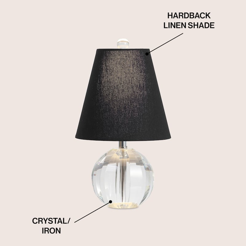 Goddard 16" Crystal Ball/Metal LED Table Lamp, By JONATHAN Y