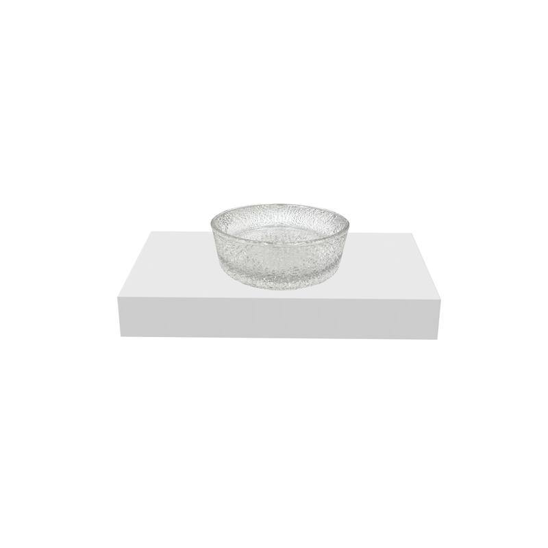 Stadium 16" & 14" Round Decorative Crystal Vessel Sinks With White Base