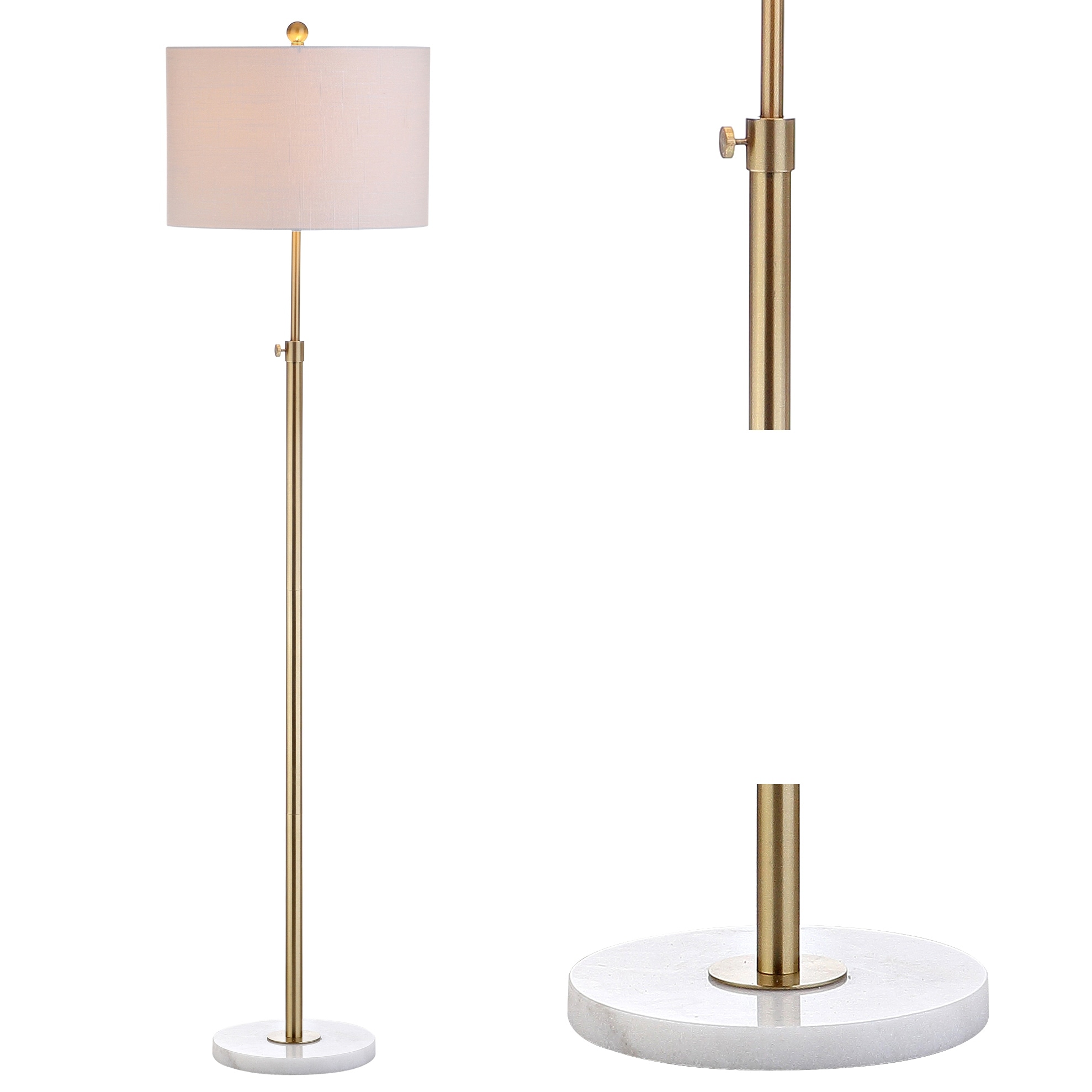 JONATHAN Y June 65" Adjustable Metal/Marble LED Floor Lamp - 57-65" H x 15" W x 15" D