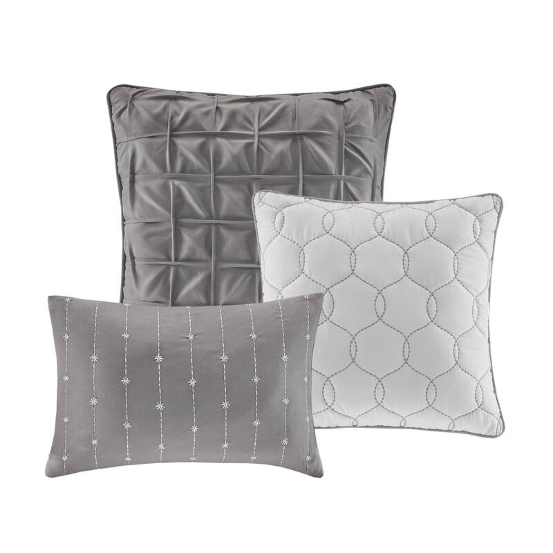 GDF Studio - Walter Printed Seersucker 7-Piece Comforter Set with Decorative Pillows