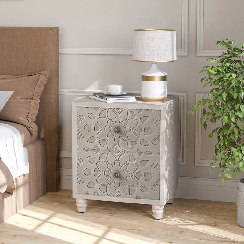 SUNBURY Vintage Solid Wood Nightstand with Drawer