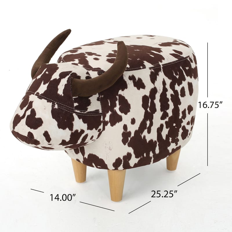Bessie Fabric Cow Ottoman by Christopher Knight Home
