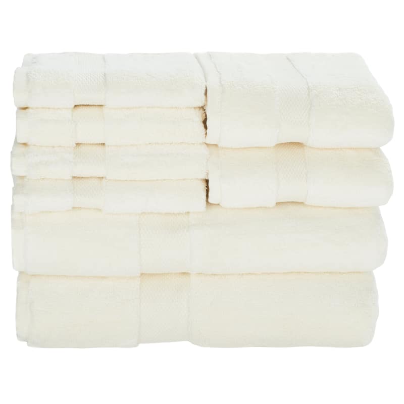 SAFAVIEH Super Plush 8-Piece Towel Bundle - Ivory